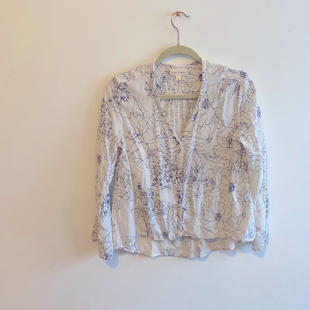 Cloth & Stone Hi-Low Button Up Bell Sleeve PS